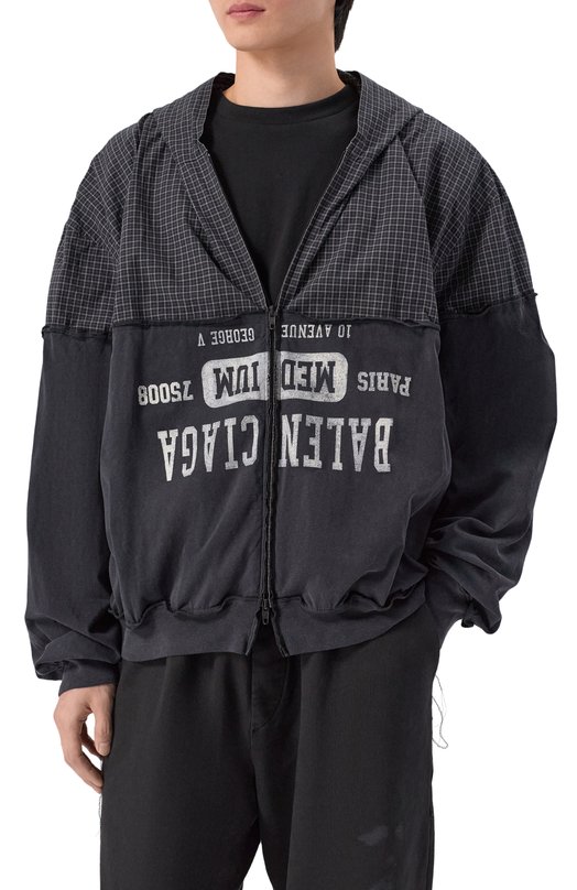 Хлопковая толстовка Balenciaga 850817/TTM10 Серый  850817/TTM10 Фото 3