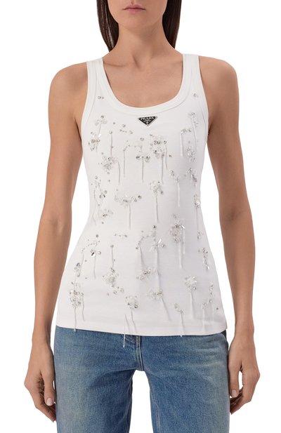 Хлопковая майка PRADA, арт. 39546R/13X6, фото 3