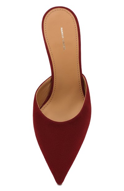 Замшевые мюли MANSUR GAVRIEL бордового цвета по цене 47450 руб., арт. WS20F002LH, фото 5 Замшевые мюли MANSUR GAVRIEL, арт. WS20F002LH, фото 5
