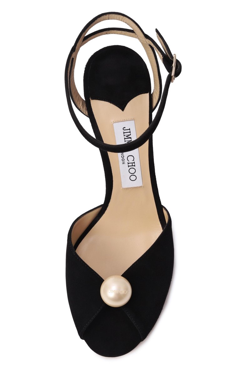 Женские замшевые босоножки sacora 85 JIMMY CHOO черного цвета, арт. SAC0RA 85/A0B | Фото 6 (Материал внутренний: Натуральная кожа; Подошва: Плоская; Каблук высота: Высокий; Материал внешний: Натуральная кожа, Замша; Каблук тип: Шпилька)
