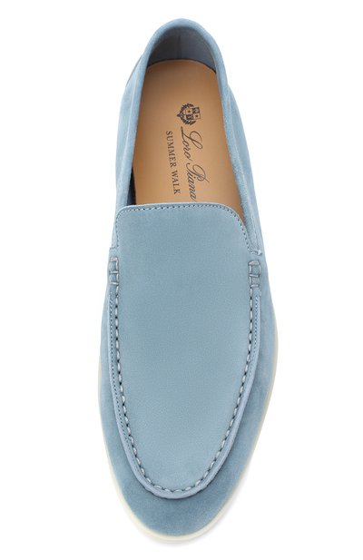 Замшевые лоферы summer walk LORO PIANA голубого цвета по цене 58650 руб., арт. FAI1392, фото 5 Замшевые лоферы summer walk LORO PIANA, арт. FAI1392, фото 5