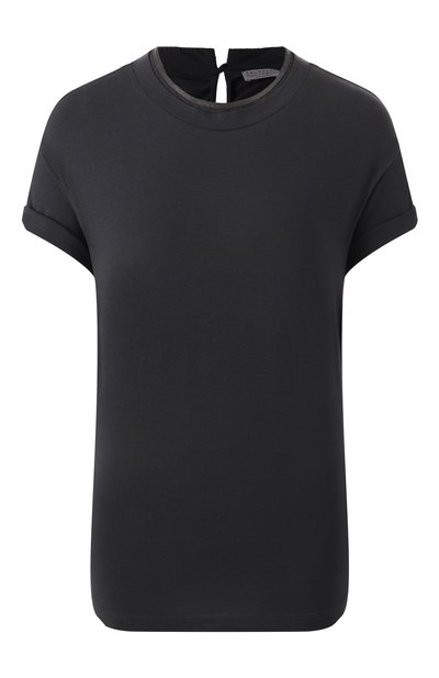 Женский хлопковый топ BRUNELLO CUCINELLI, арт. MPT18BD200