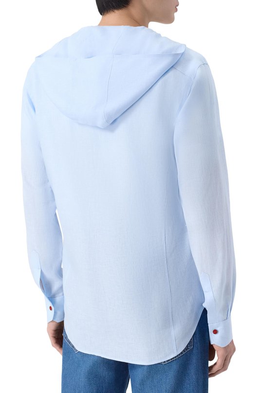 Льняная рубашка Kiton UMCMARH09701 Голубой  UMCMARH09701 Фото 4