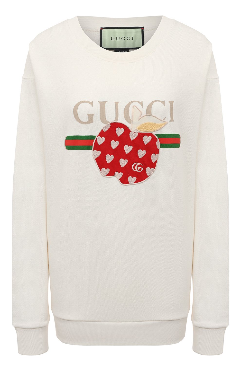 Хлопковый свитшот GUCCI белого цвета по цене 128160 руб., арт. 617964 XJDOJ, фото 1 Хлопковый свитшот GUCCI, арт. 617964 XJDOJ, фото 1