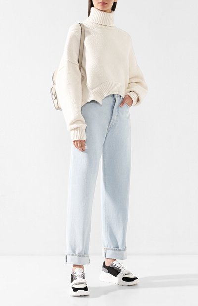 Пуловер из смеси хлопка и шерсти GOLDEN GOOSE DELUXE BRAND белого цвета по цене 45300 руб., арт. G34WP081.A2, фото 2 Пуловер из смеси хлопка и шерсти GOLDEN GOOSE DELUXE BRAND, арт. G34WP081.A2, фото 2