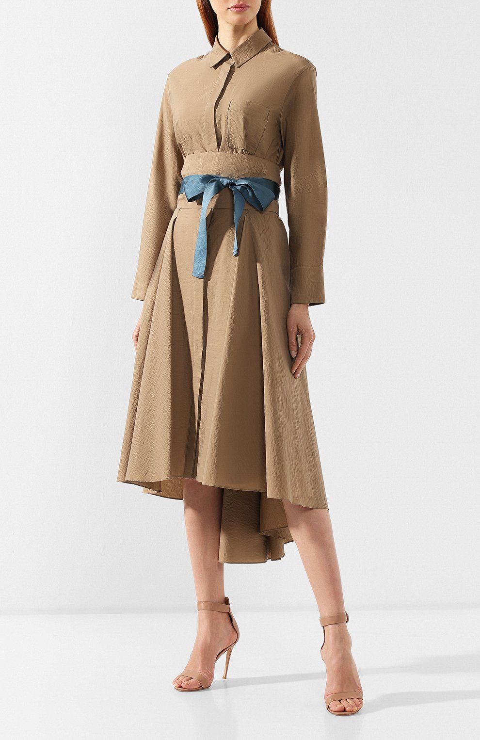 Хлопковое платье BRUNELLO CUCINELLI бежевого цвета по цене 245500 руб., арт. M0F79A4408, фото 3 Хлопковое платье BRUNELLO CUCINELLI, арт. M0F79A4408, фото 3