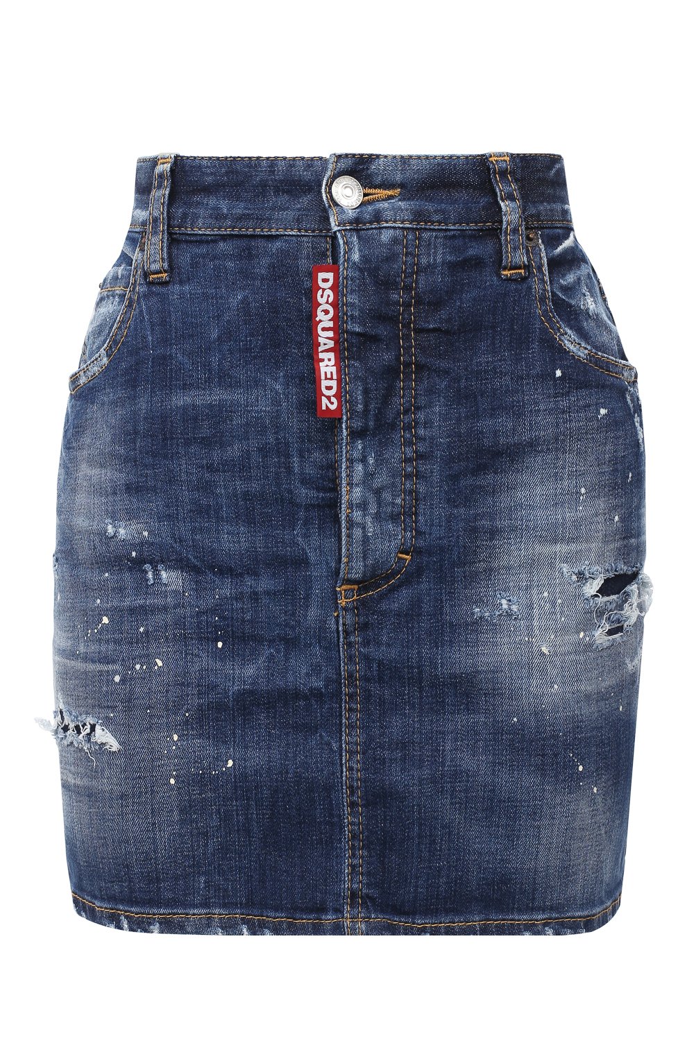 Джинсовая юбка DSQUARED2 синего цвета по цене 24550 руб., арт. S80MA0005/S30342, фото 1 Джинсовая юбка DSQUARED2, арт. S80MA0005/S30342, фото 1