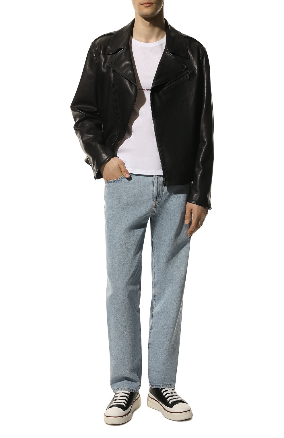 Хлопковая футболка SAINT LAURENT, арт. 464572/YB2DQ, фото 2