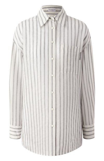 Рубашка из хлопка и шелка BRUNELLO CUCINELLI, арт. MP775MH666, фото 1