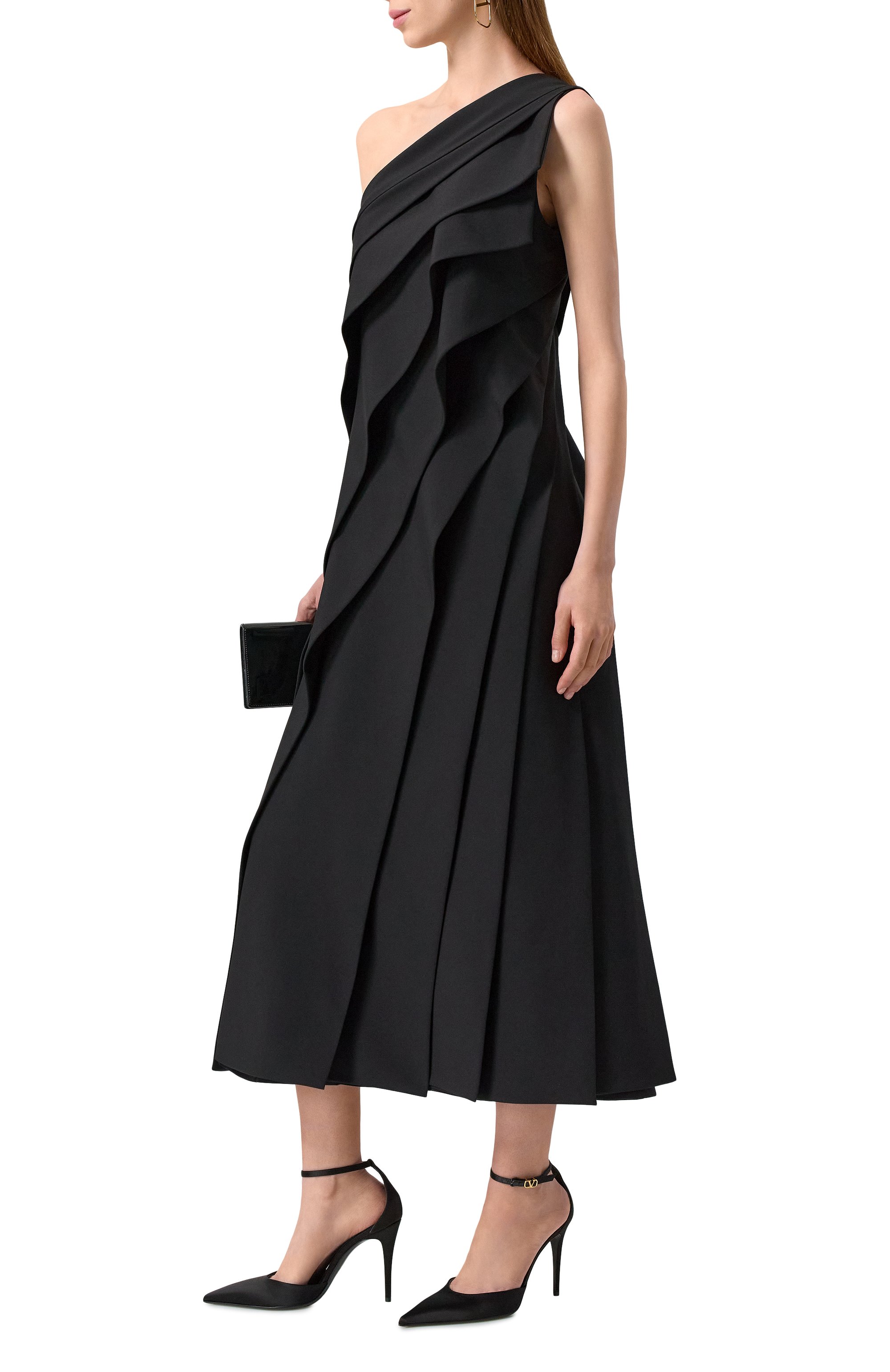 Шерстяное платье VALENTINO черного цвета по цене 1070000 руб., арт. 5B0VADS074B, фото 2 Шерстяное платье VALENTINO, арт. 5B0VADS074B, фото 2