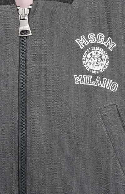 Бомбер MSGM KIDS темно-серого цвета по цене 26350 руб., арт. S6MSJGB0309, фото 3 Бомбер MSGM KIDS, арт. S6MSJGB0309, фото 3