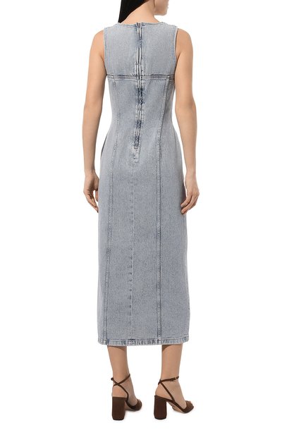 Джинсовое платье 7 FOR ALL MANKIND голубого цвета по цене 37050 руб., арт. JSCDC100AR, фото 4 Джинсовое платье 7 FOR ALL MANKIND, арт. JSCDC100AR, фото 4