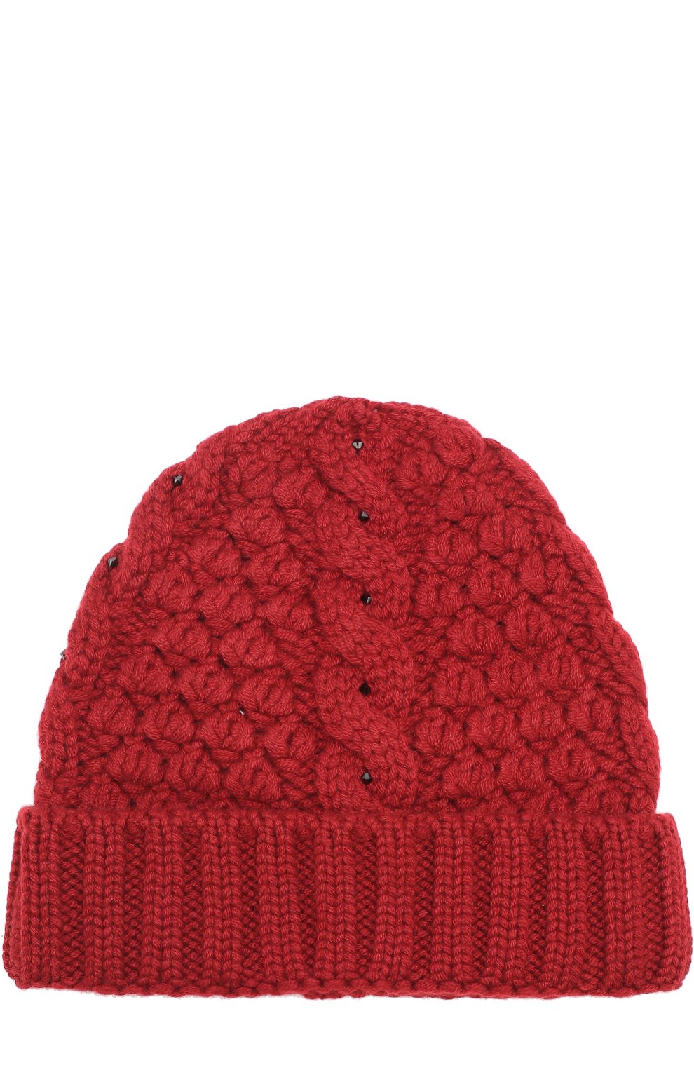 Кашемировая шапка anuuk фактурной вязки LORO PIANA бордового цвета по цене 63550 руб., арт. FAG4690, фото 1 Кашемировая шапка anuuk фактурной вязки LORO PIANA, арт. FAG4690, фото 1