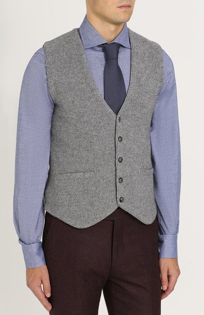 Жилет на пуговицах из смеси шерсти и вискозы с кашемиром WINDSOR, арт. 13 PI0S-G 10001642, фото 3