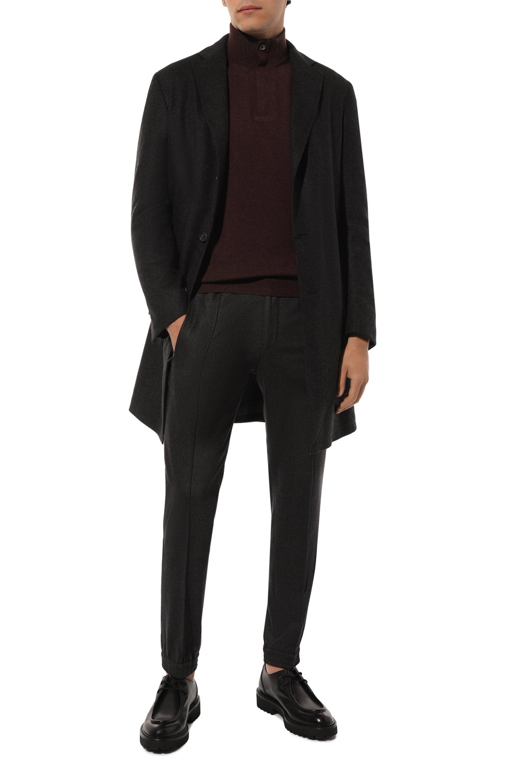 Шерстяные джоггеры CORNELIANI темно-серого цвета по цене 55850 руб., арт. 944529-9418540, фото 2 Шерстяные джоггеры CORNELIANI, арт. 944529-9418540, фото 2