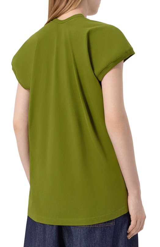 Хлопковая футболка Dries Van Noten 131101/3600 Зелёный  131101/3600 Фото 4