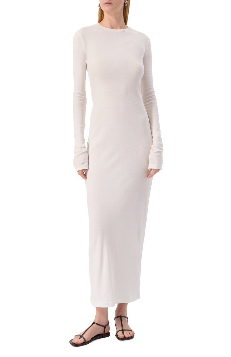 Женское комплект из трех платьев JIL SANDER хаки цвета, арт. J40FV0103/JTN356 | Фото 8 (Автоматизация ТО: Проставлено; Автоматизация состава: Проставлено; Стили: Минимализм; Случай: Повседневный; Материал внешний: Хлопок; Длина Ж (юбки, платья, шорты): Миди; Женское Кросс-КТ: Платье-одежда; Рукава: Длинные)