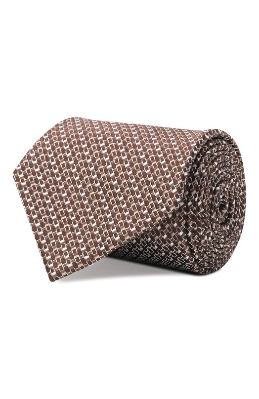 Шелковый галстук Brioni O62H00-PC462 Коричневый O62H00-PC462