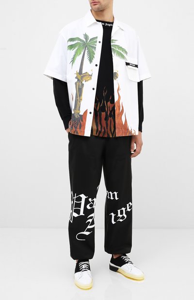 Хлопковый лонгслив PALM ANGELS черного цвета по цене 43900 руб., арт. PMAB001E20JER0011020, фото 2 Хлопковый лонгслив PALM ANGELS, арт. PMAB001E20JER0011020, фото 2