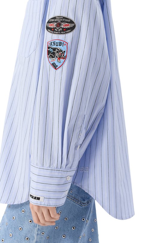 Хлопковая рубашка The Astra Ksubi WFA25SH007 Голубой  WFA25SH007 Фото 5