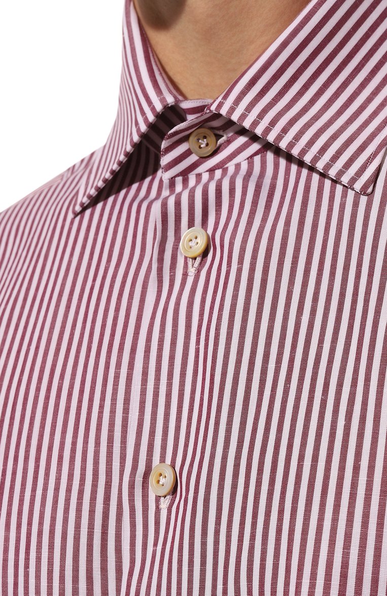Рубашка из хлопка и льна KITON, арт. UCCH0660936, фото 1