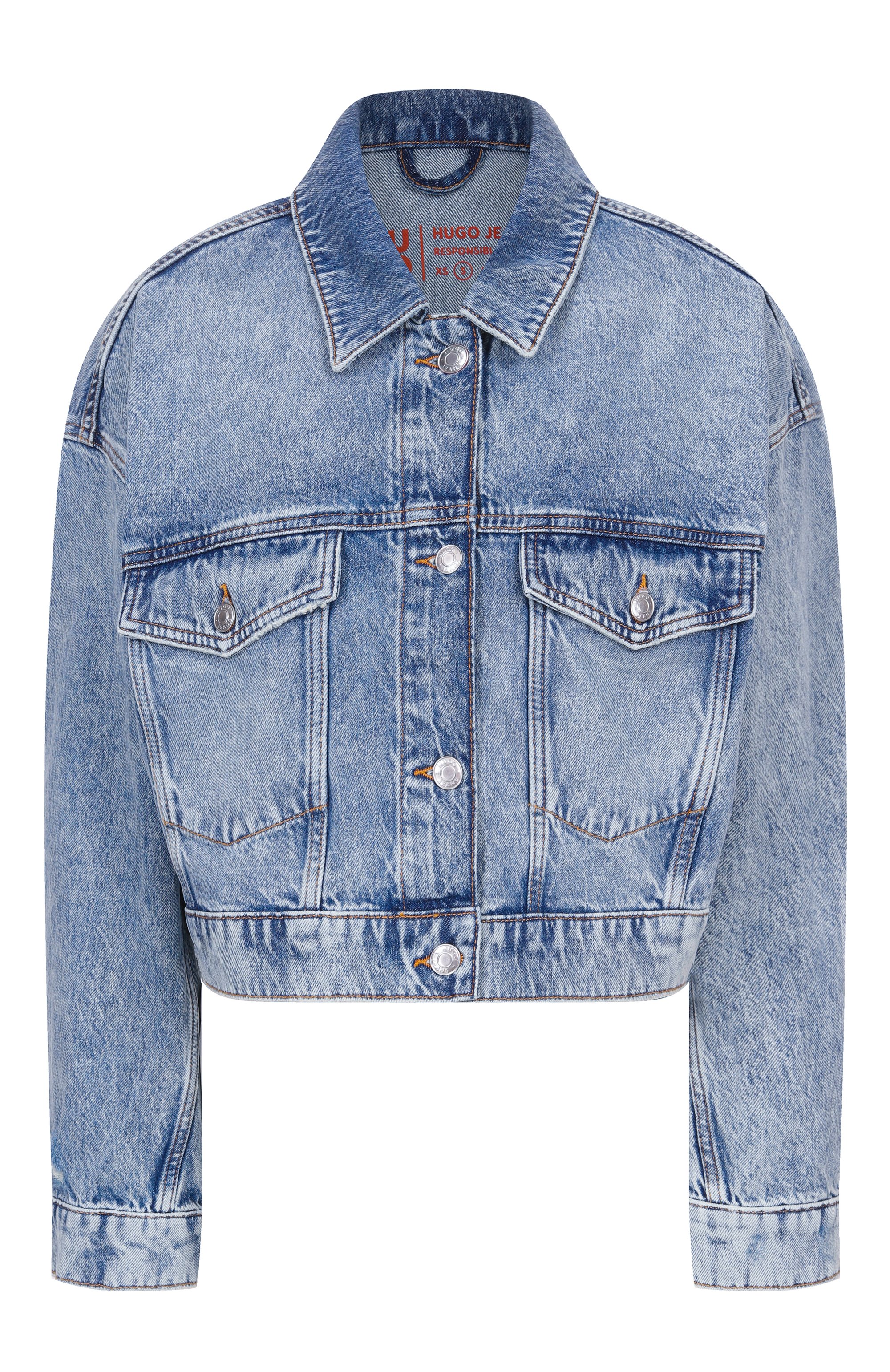 Джинсовая куртка red HUGO голубого цвета по цене 25550 руб., арт. 50502117, фото 1 Джинсовая куртка red HUGO, арт. 50502117, фото 1