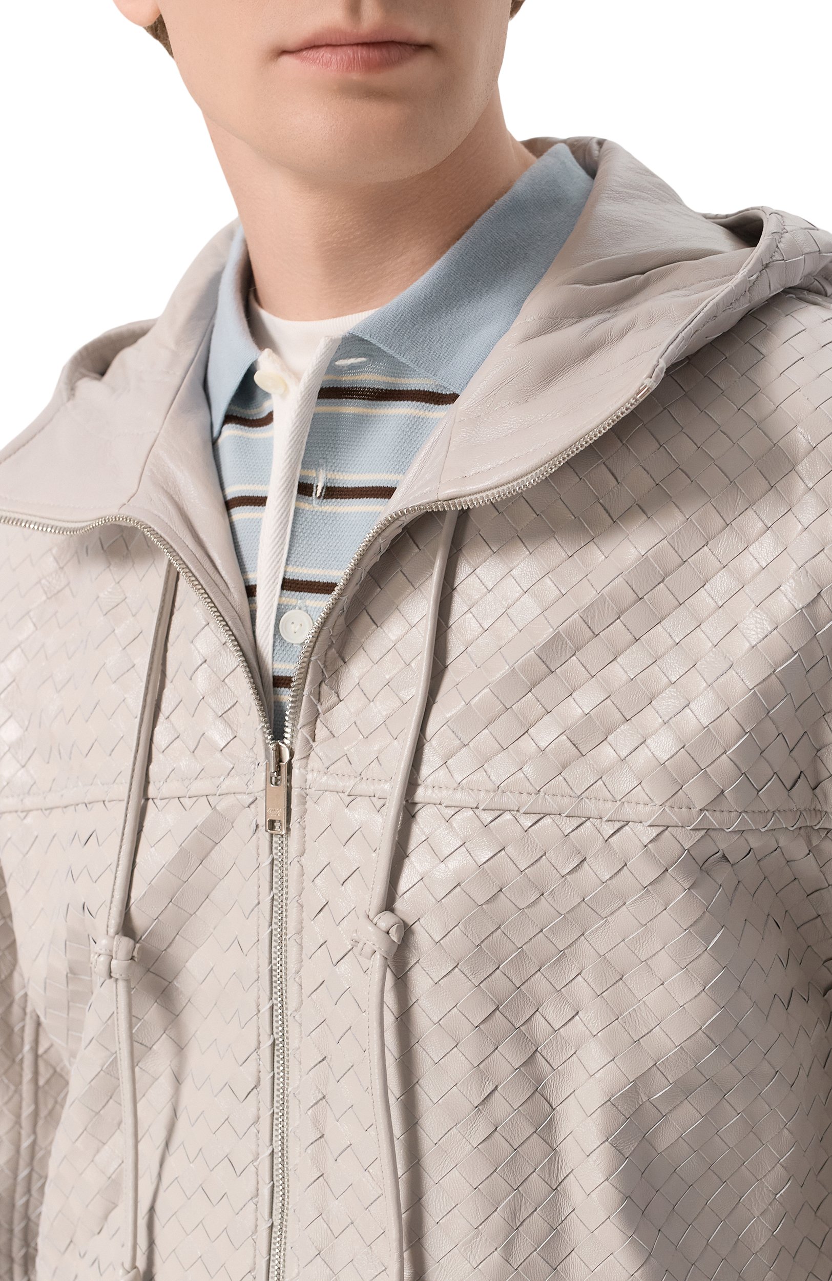Кожаная куртка BOTTEGA VENETA светло-бежевого цвета по цене 1465000 руб., арт. 873908/V6Q40, фото 5 Кожаная куртка BOTTEGA VENETA, арт. 873908/V6Q40, фото 5