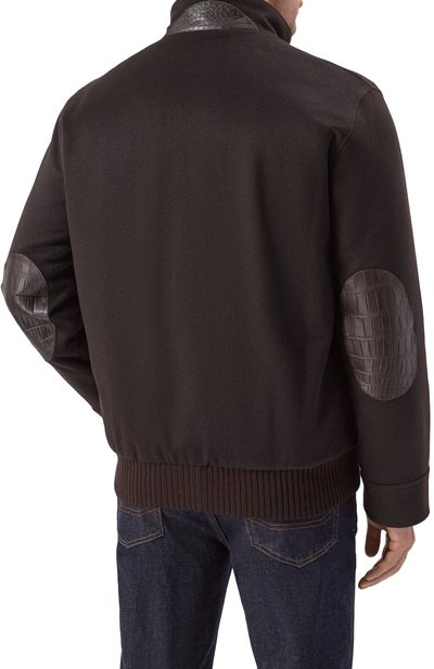 Бомбер с подкладкой из соболя и отделкой из кожи крокодила BLACK SABLE, арт. BS-MWBCR-EB, фото 4