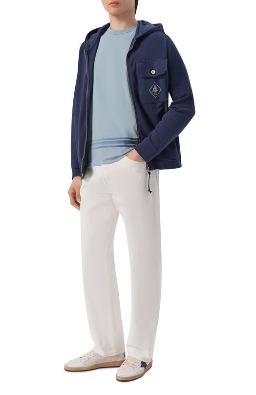 Хлопковая футболка C.P. Company 20CMTS293A/005431G Голубой  20CMTS293A/005431G Фото 2