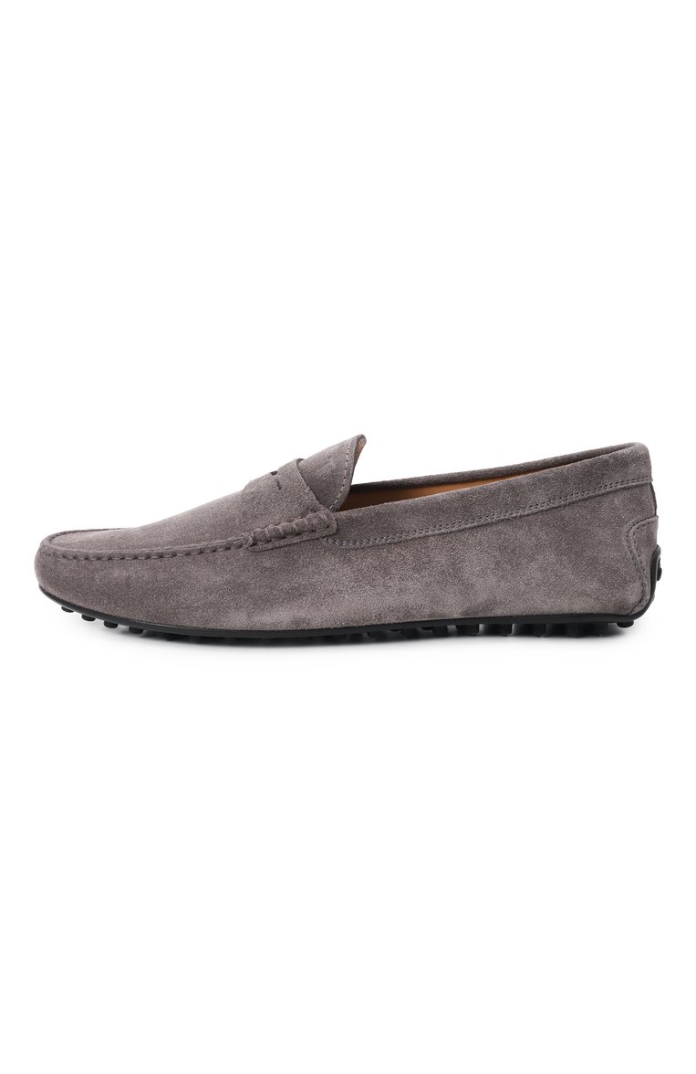 Мужские замшевые мокасины city gommino TOD’S темно-серого цвета, арт. XXM42C00640RE0 | Фото 4 (Материал внешний: Натуральная кожа, Замша; Материал внутренний: Натуральная кожа; Нос: Не проставлено; Материал сплава: Проставлено; Стили: Кэжуэл)