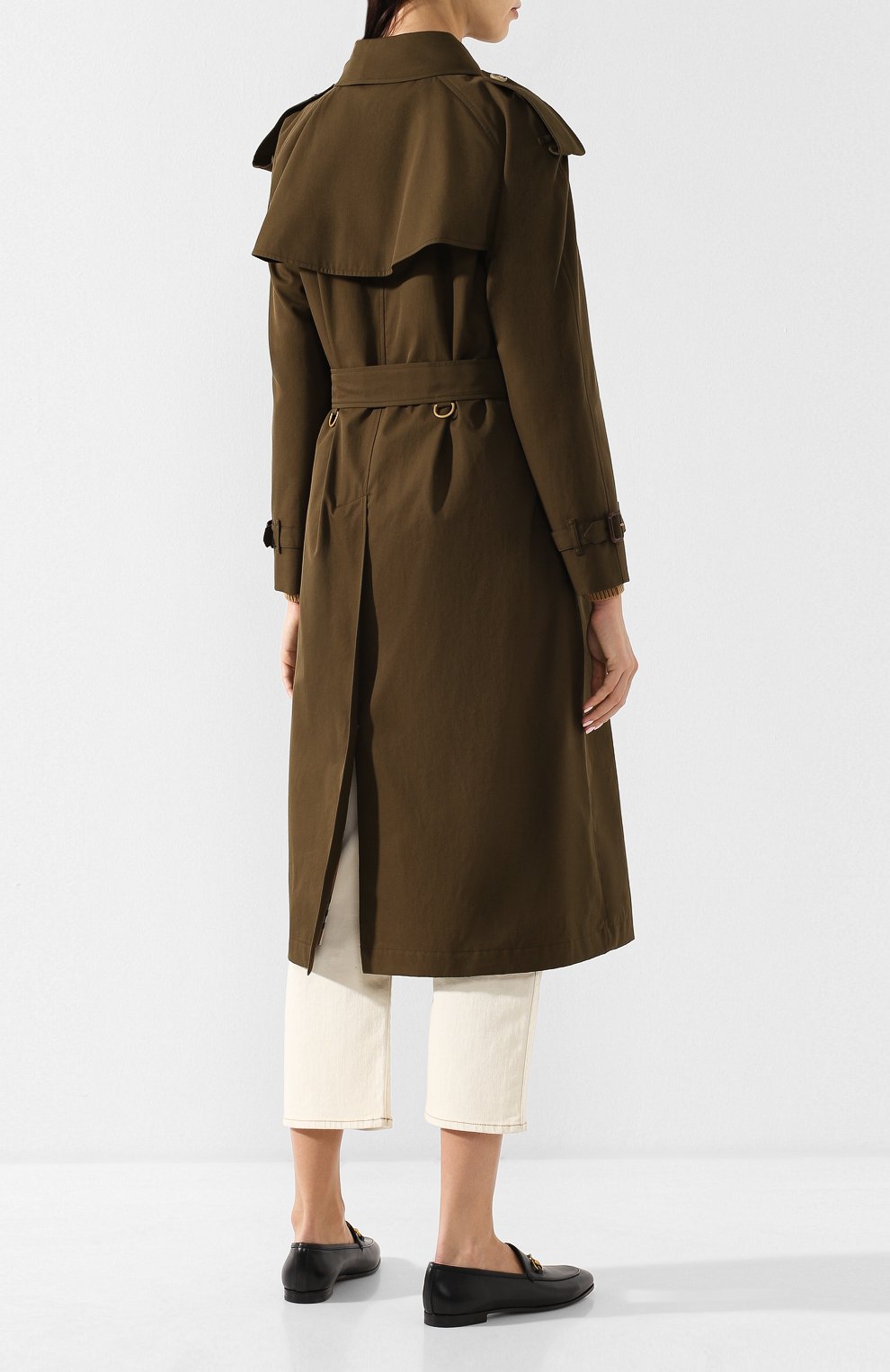 Хлопковый тренч westminster BURBERRY хаки цвета по цене 239500 руб., арт. 4073381, фото 4 Хлопковый тренч westminster BURBERRY, арт. 4073381, фото 4