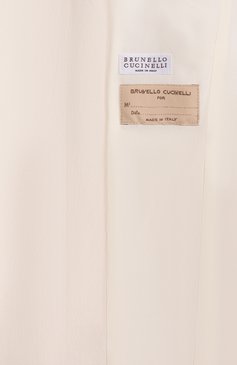 Женский жакет из вискозы и льна BRUNELLO CUCINELLI кремового цвета, арт. MH1262682 | Фото 7 (Драгоценные камни: Проставлено; Длина (для топов): Удлиненные; Материал внешний: Вискоза; Материал сплава: Проставлено; Рукава: Длинные; Женское Кросс-КТ: Жакет-одежда; 1-2-бортные: Однобортные; Стили: Классический)