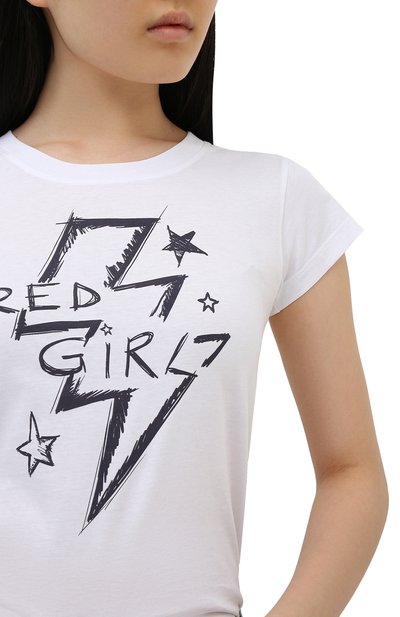 Хлопковая футболка REDVALENTINO белого цвета по цене 14250 руб., арт. UR3MG06X/59S, фото 5 Хлопковая футболка REDVALENTINO, арт. UR3MG06X/59S, фото 5