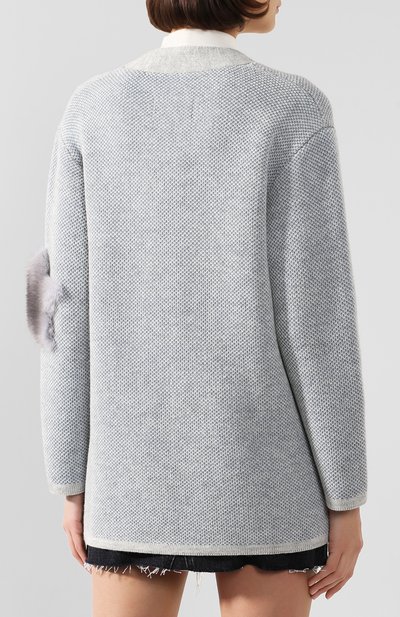Кардиган SEVEN LAB серого цвета по цене 31080 руб., арт. KN19-02 white/grey, фото 4 Кардиган SEVEN LAB, арт. KN19-02 white/grey, фото 4