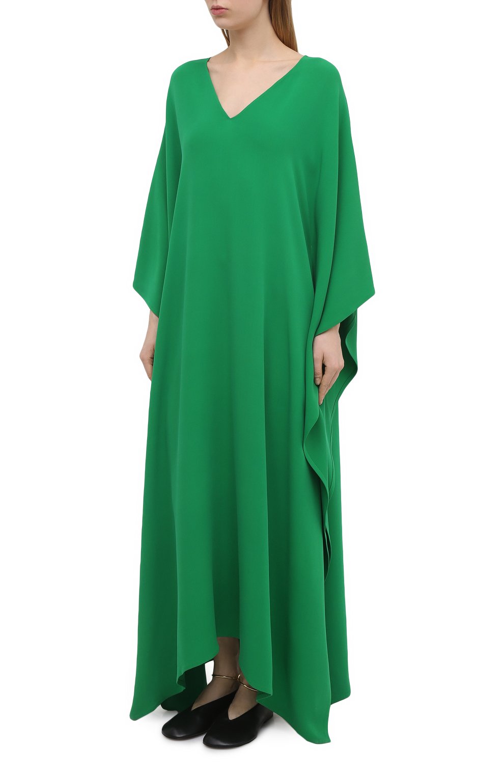 Шелковое платье-туника VALENTINO зеленого цвета по цене 599500 руб., арт. VB3VDBS01MM, фото 3 Шелковое платье-туника VALENTINO, арт. VB3VDBS01MM, фото 3