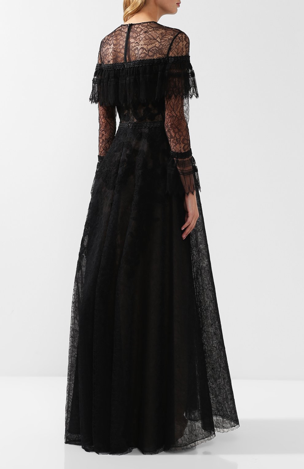 Кружевное платье-макси с оборками ZUHAIR MURAD, арт. DRP18022/NFLA001, фото 4