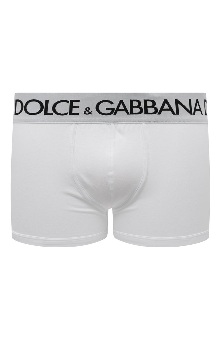 Мужские хлопковые боксеры DOLCE & GABBANA белого цвета, арт. M4B97J/0NN97 | Фото 1 (Нос: Не проставлено; Материал внешний: Хлопок; Материал сплава: Проставлено; Кросс-КТ: бельё; Мужское Кросс-КТ: Трусы; Трусы М: Боксеры)