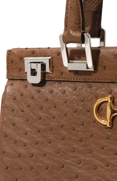 Сумка zumi medium из кожи страуса GUCCI коричневого цвета по цене 1296000 руб., арт. 564714 EY00X, фото 3 Сумка zumi medium из кожи страуса GUCCI, арт. 564714 EY00X, фото 3