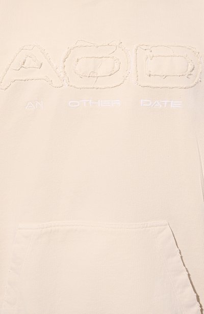Хлопковое худи AN OTHER DATE кремового цвета по цене 28050 руб., арт. F40DMAHS084, фото 5 Хлопковое худи AN OTHER DATE, арт. F40DMAHS084, фото 5