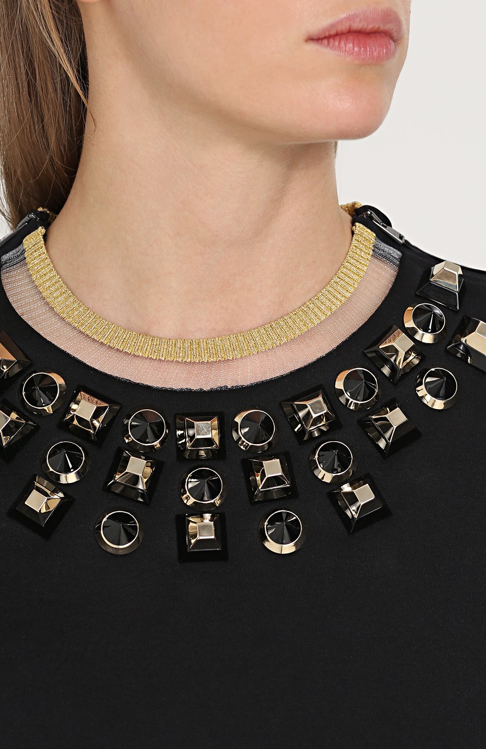 Свитшот с полупрозрачными вставками и декоративной отделкой FENDI, арт. FS6632/02D, фото 5