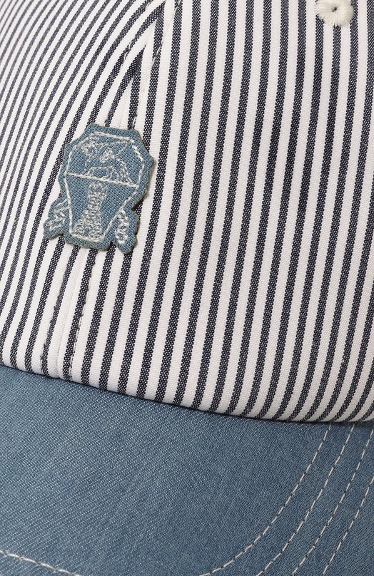 Хлопковая бейсболка Brunello Cucinelli MS4379982 Голубой  MS4379982 Фото 4