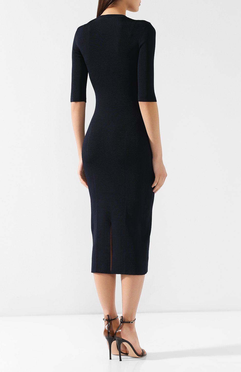 Платье из вискозы VICTORIA BECKHAM, арт. DR KNT 6723 PSS19 NEEDLE CHANGE SIG, фото 4