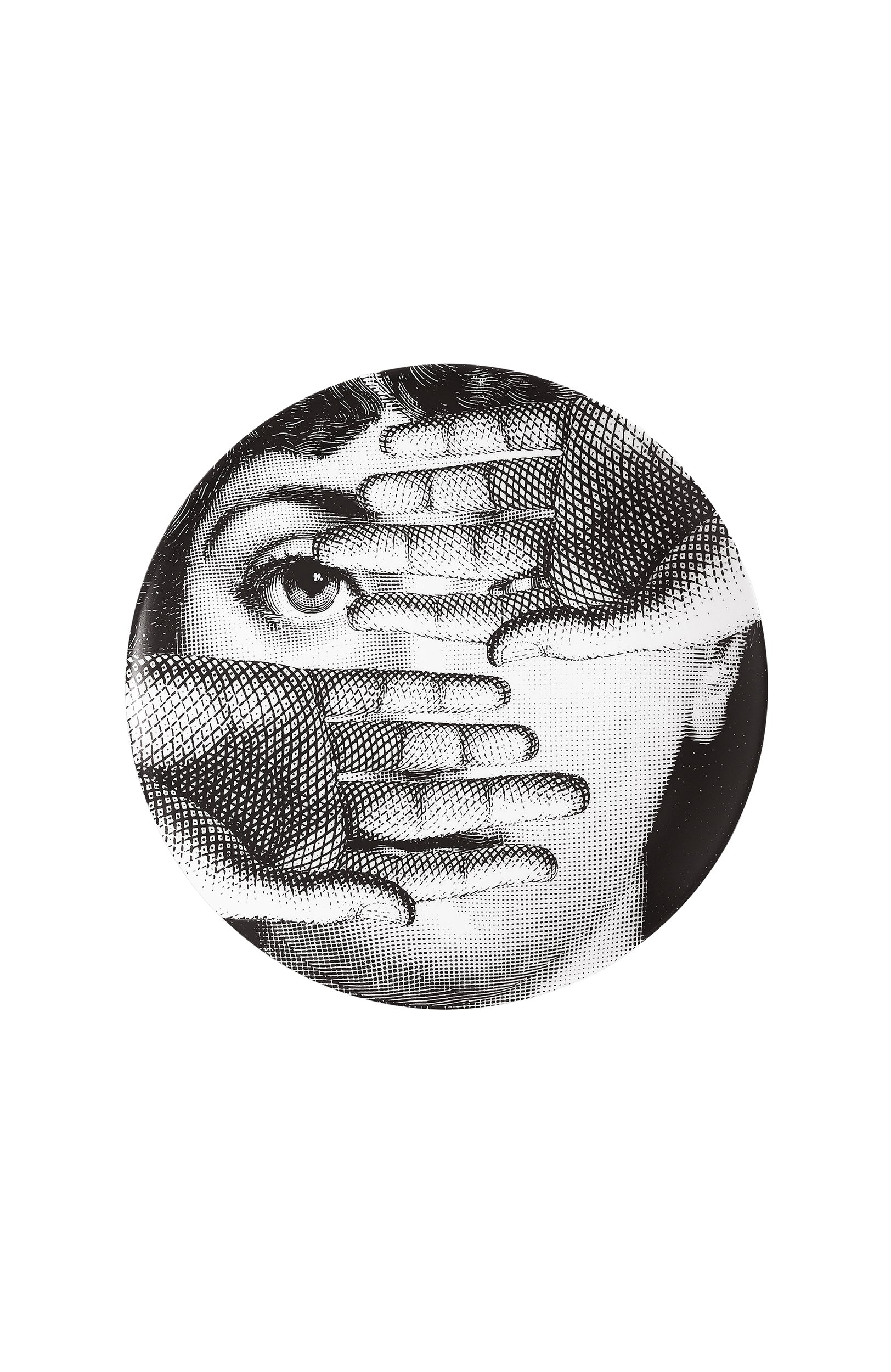 Декоративная тарелка tema e variazioni n.154 FORNASETTI черно-белого цвета по цене 22500 руб., арт. PTV154X, фото 1 Декоративная тарелка tema e variazioni n.154 FORNASETTI, арт. PTV154X, фото 1