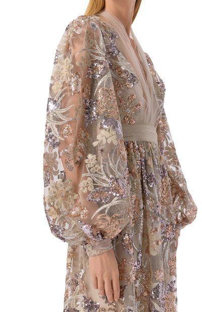 Платье с отделкой пайетками ZUHAIR MURAD, арт. RDR26052/TUEM016, фото 4