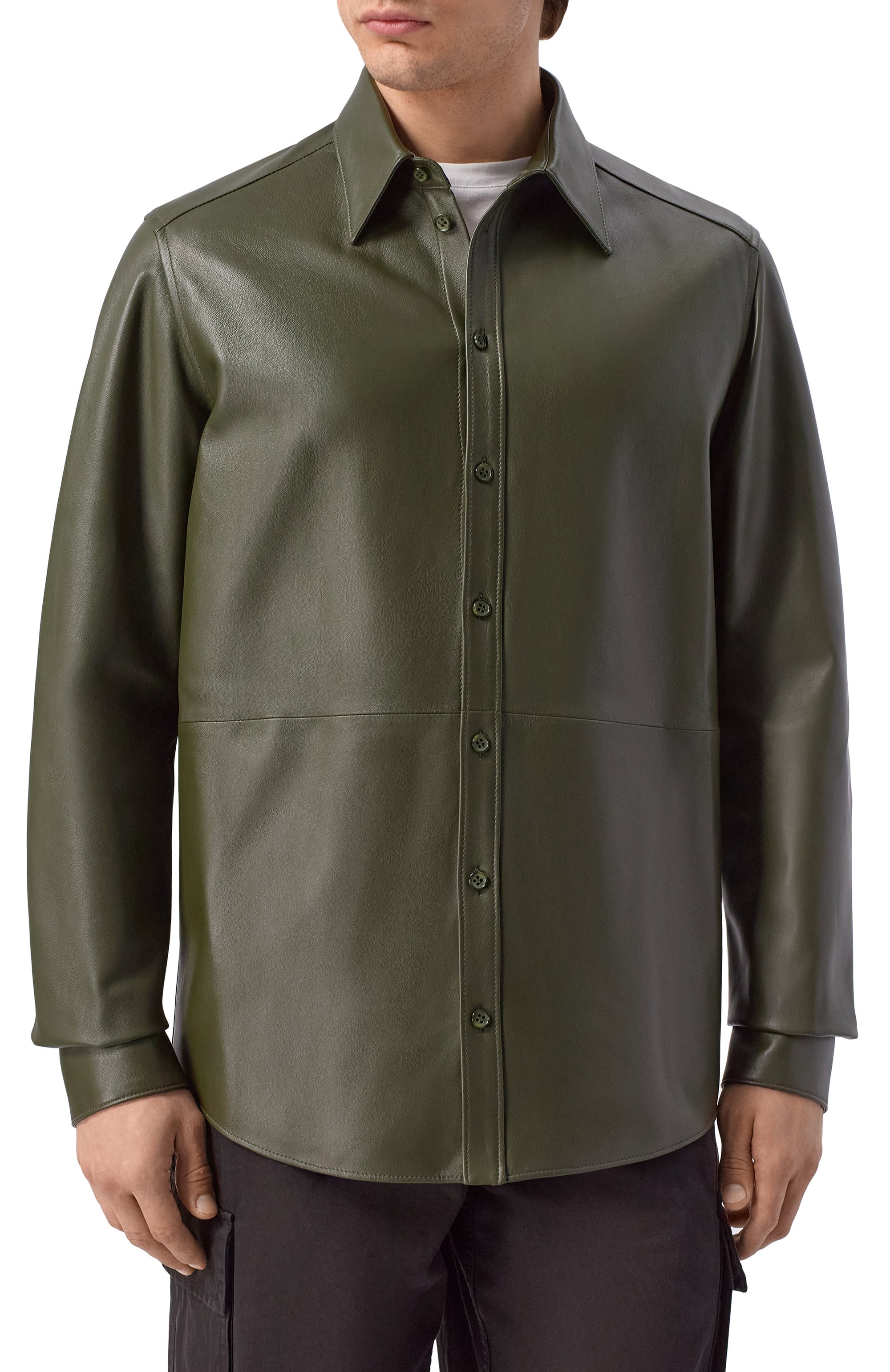 Кожаная рубашка DOLCE & GABBANA, арт. G5NP9L/HULFY, фото 3