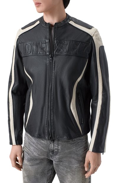 Кожаная куртка DIESEL черного цвета по цене 85800 руб., арт. A21125/0DMBS, фото 3 Кожаная куртка DIESEL, арт. A21125/0DMBS, фото 3