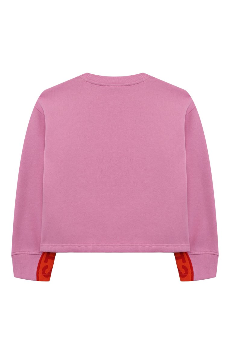 Детская комплект из свитшота и брюк STELLA MCCARTNEY розового цвета, арт. TT3B20 | Фото 3 (Материал внешний: Хлопок; Рукава: Длинные; Девочки Кросс-КТ: Костюмы-спорт)