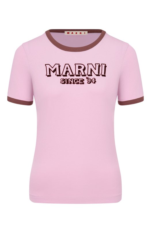 Хлопковая футболка Marni THJE0390P0/USCY91 Розовый THJE0390P0/USCY91
