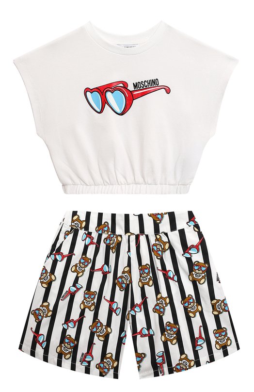 

Комплект из футболки и шорт Moschino, Чёрно-белый