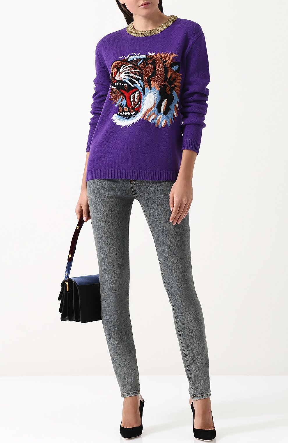 Шерстяной пуловер с круглым вырезом и вышивкой GUCCI, арт. 503897/X9P23, фото 2